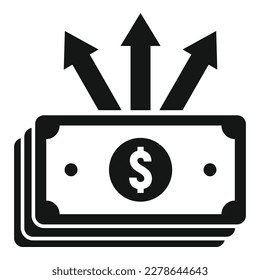 Icono de transferencia de dinero vector simple. Envíe efectivo. Teléfono móvil
