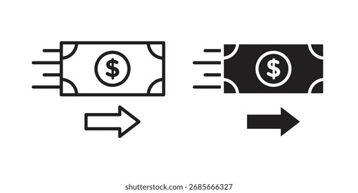 Money transfer icon simple vector symbol