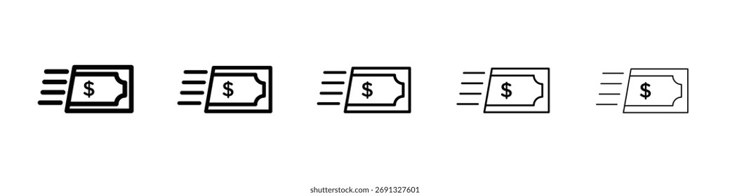 Geldtransfersymbol. Dünne Linie Icons Sammlung für Web ui.