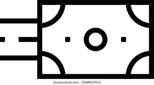 Geldtransfersymbol. Dünnes lineares Design einzeln auf weißem Hintergrund