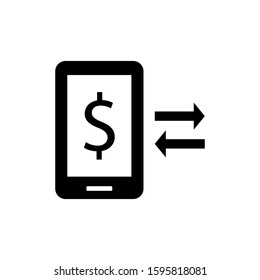 Money transfer icon vector in flat design
