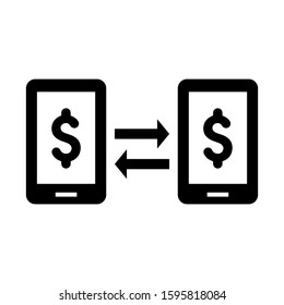 Money transfer icon vector in flat design