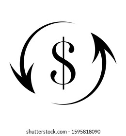 Money transfer icon vector in flat design