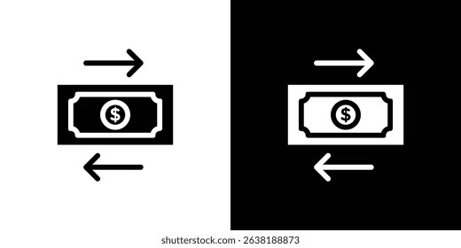 Money transfer icon Vector in flat style. Collection silhouettes