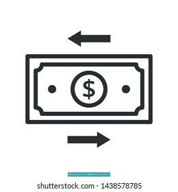 Money Transfer Icon Vector Illustration Logo Template For Website Or Mobile App