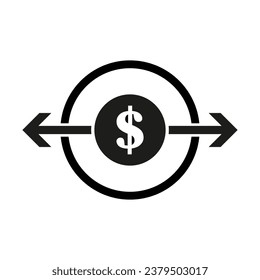 Money transfer icon. Vector illustration. EPS 10.