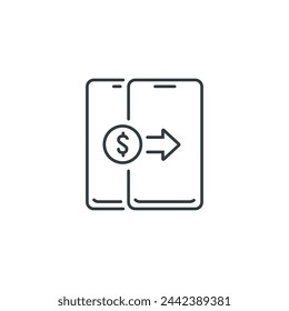 Money transfer icon, vector illustration