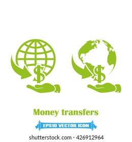 Money transfer icon vector illustration eps10. 