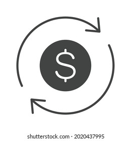 Money Transfer icon vector image. Can also be used for Business Startup. Suitable for mobile apps, web apps and print media.
