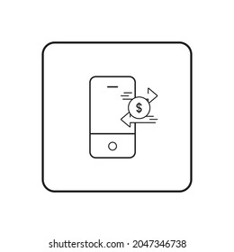 Transferencia de dinero Vector de icono aislado en fondo blanco