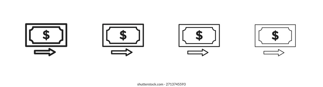 Money transfer icon. Vector isolated pictograms.