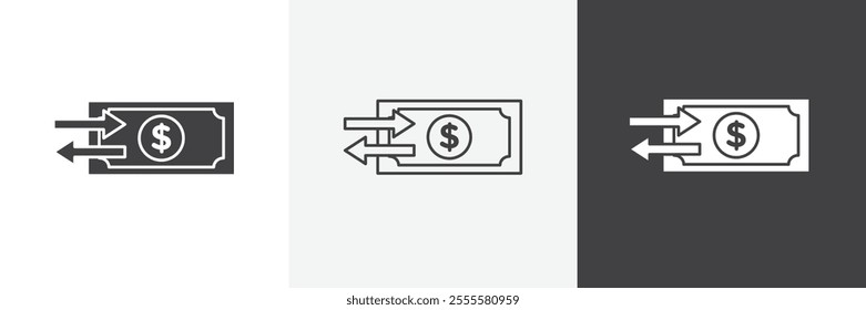 Money transfer icon vector set for ui designs
