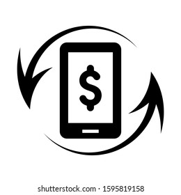 Money transfer icon vector in simple design