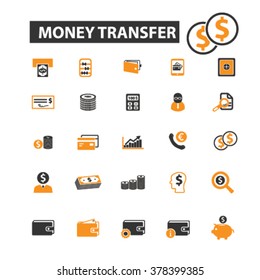money transfer icons
