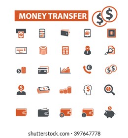 money transfer icons
