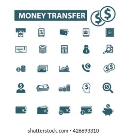 money transfer icons
