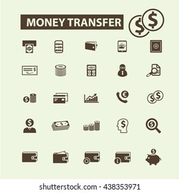 money transfer icons