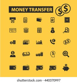 money transfer icons