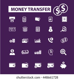 money transfer icons