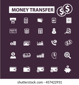 ícones de transferência de dinheiro