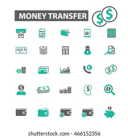 money transfer icons