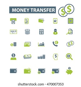 money transfer icons