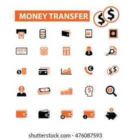 money transfer icons