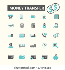 money transfer icons

