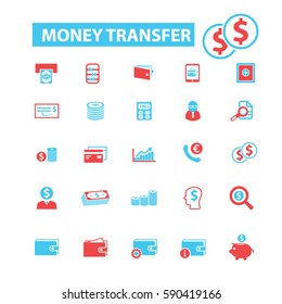 money transfer icons
