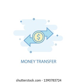 money transfer line concept. Simple line icon, colored illustration. money transfer symbol flat design. Can be used for UI/UX