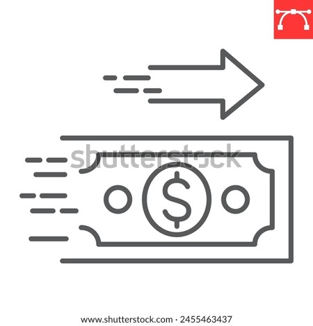 Money transfer line icon, payment method and finance, instant online payment vector icon, vector graphics, editable stroke outline sign, eps 10.