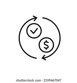 icono de línea de transferencia de dinero. Ilustración de elemento simple. diseño de símbolos de esquema de concepto de transferencia de dinero.
