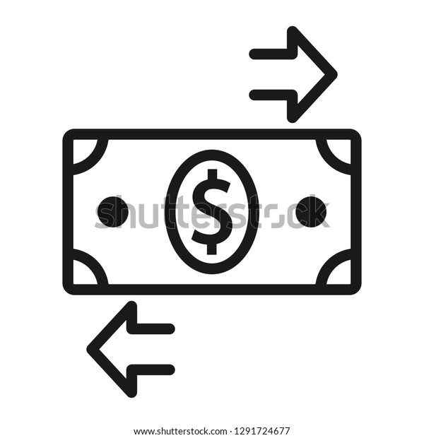 Money Transfer Line Icon Vector Payment Stock Vector - 