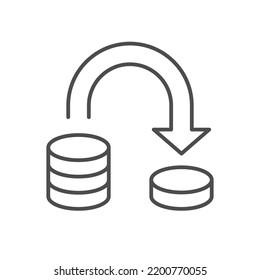 Money transfer line outline icon