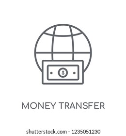 Money transfer linear icon. Modern outline Money transfer logo concept on white background from e-commerce and payment collection. Suitable for use on web apps, mobile apps and print media.