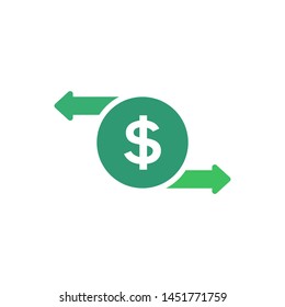 Money transfer logo template vector funds icon design