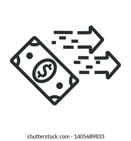 money transfer - minimal line web icon. simple vector illustration. concept for infographic, website or app.