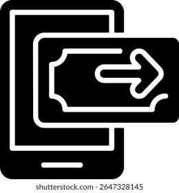 Dinheiro de transferência de design de ícone preto
