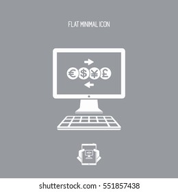 Money transfer online - Vector flat icon