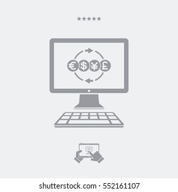 Money transfer online - Vector flat icon