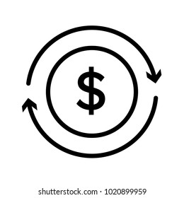 money transfer outline icon