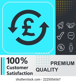 money transfer, pound vector icon. Social media sign. Vector illustration