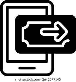 Dinheiro Transferência Semi Sólido Ícone Design
