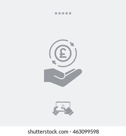 Money Transfer Service - Pound - Minimal Icon