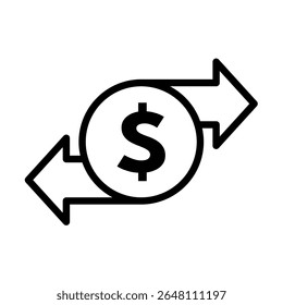 transferência de dinheiro - ilustração simples vetor ícone