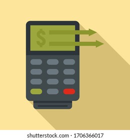 Icono de terminal de transferencia de dinero. Ilustración plana del icono del vector terminal de transferencia de dinero para el diseño web