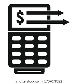 Money transfer terminal icon. Simple illustration of money transfer terminal vector icon for web design isolated on white background