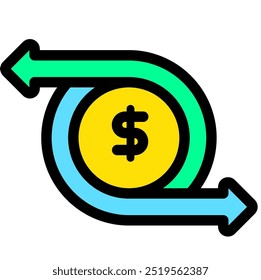 Money Transfer Transaction Bill Icon