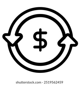 Money Transfer Transaction Bill Icon