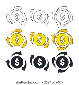 Money transfer transaction. Illustration vector